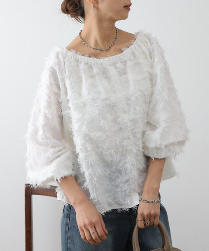 流蘇提花 多種穿法 設計女式上衣