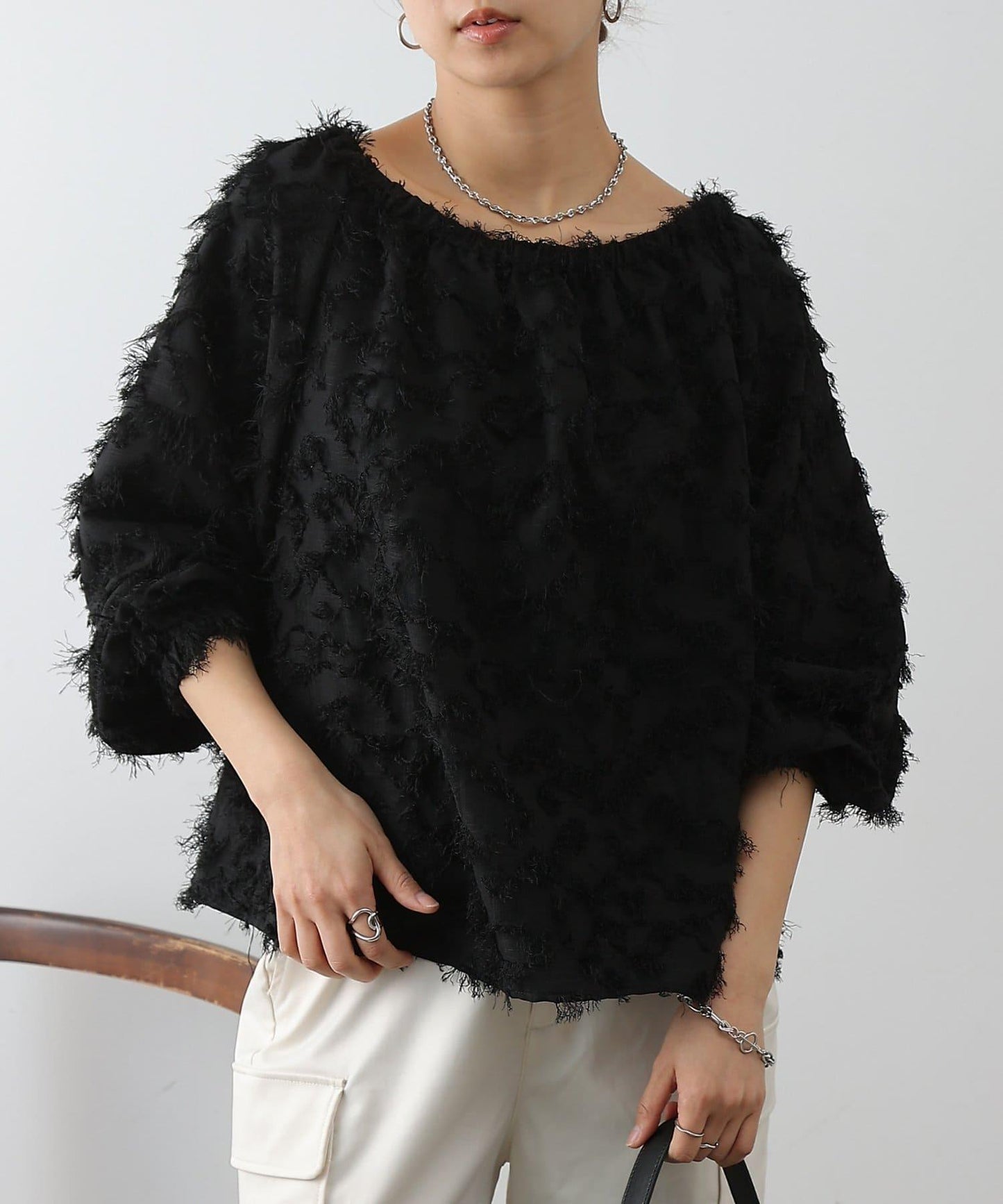 流蘇提花 多種穿法 設計女式上衣