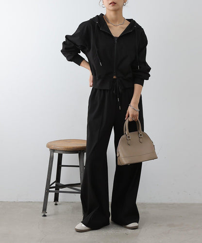 可成套搭配 四向彈力 雙拉鍊 連帽外套