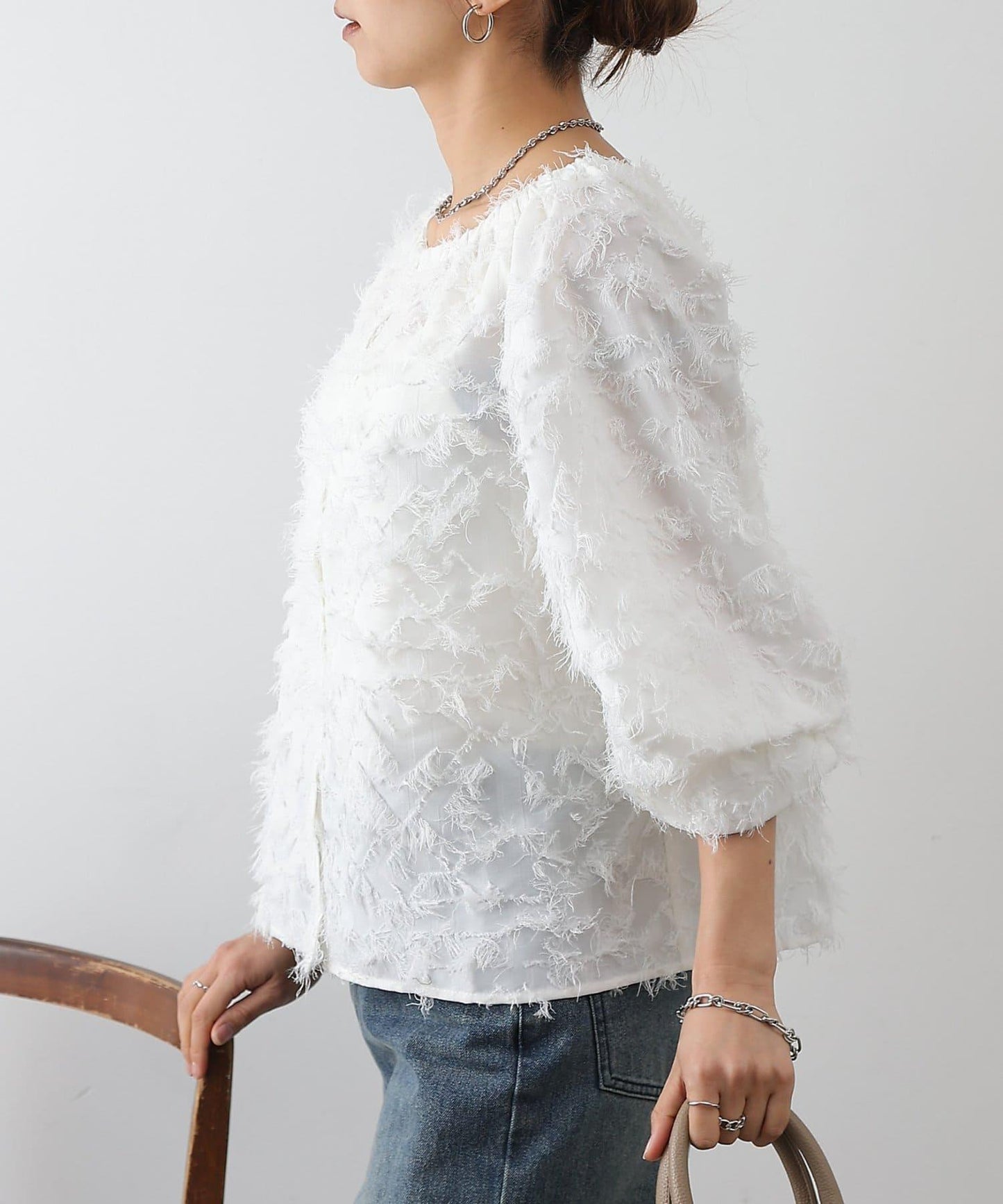 流蘇提花 多種穿法 設計女式上衣