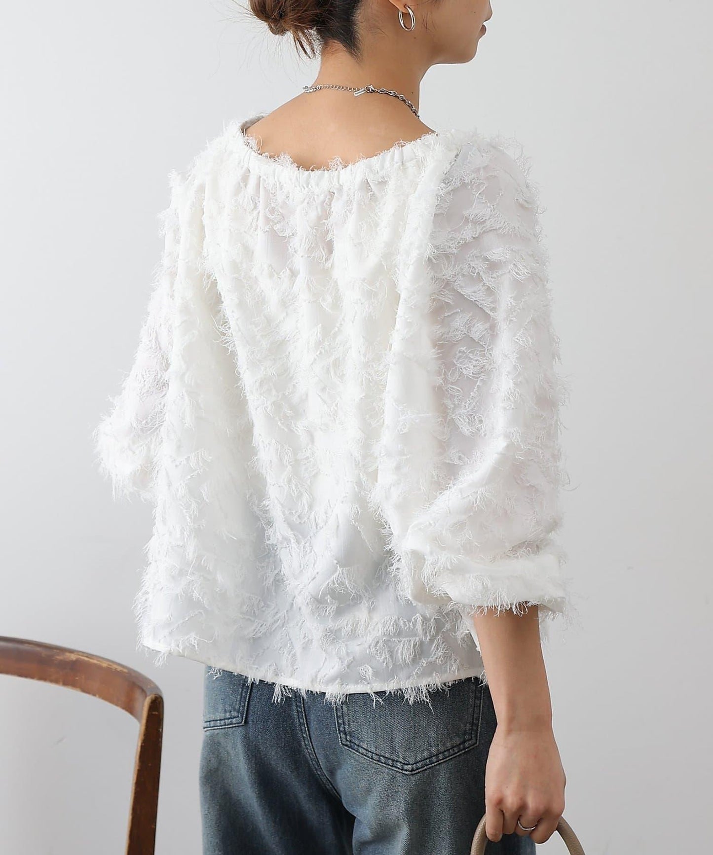 流蘇提花 多種穿法 設計女式上衣