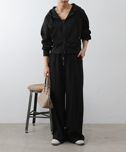 可成套搭配 四向彈力 雙拉鍊 連帽外套