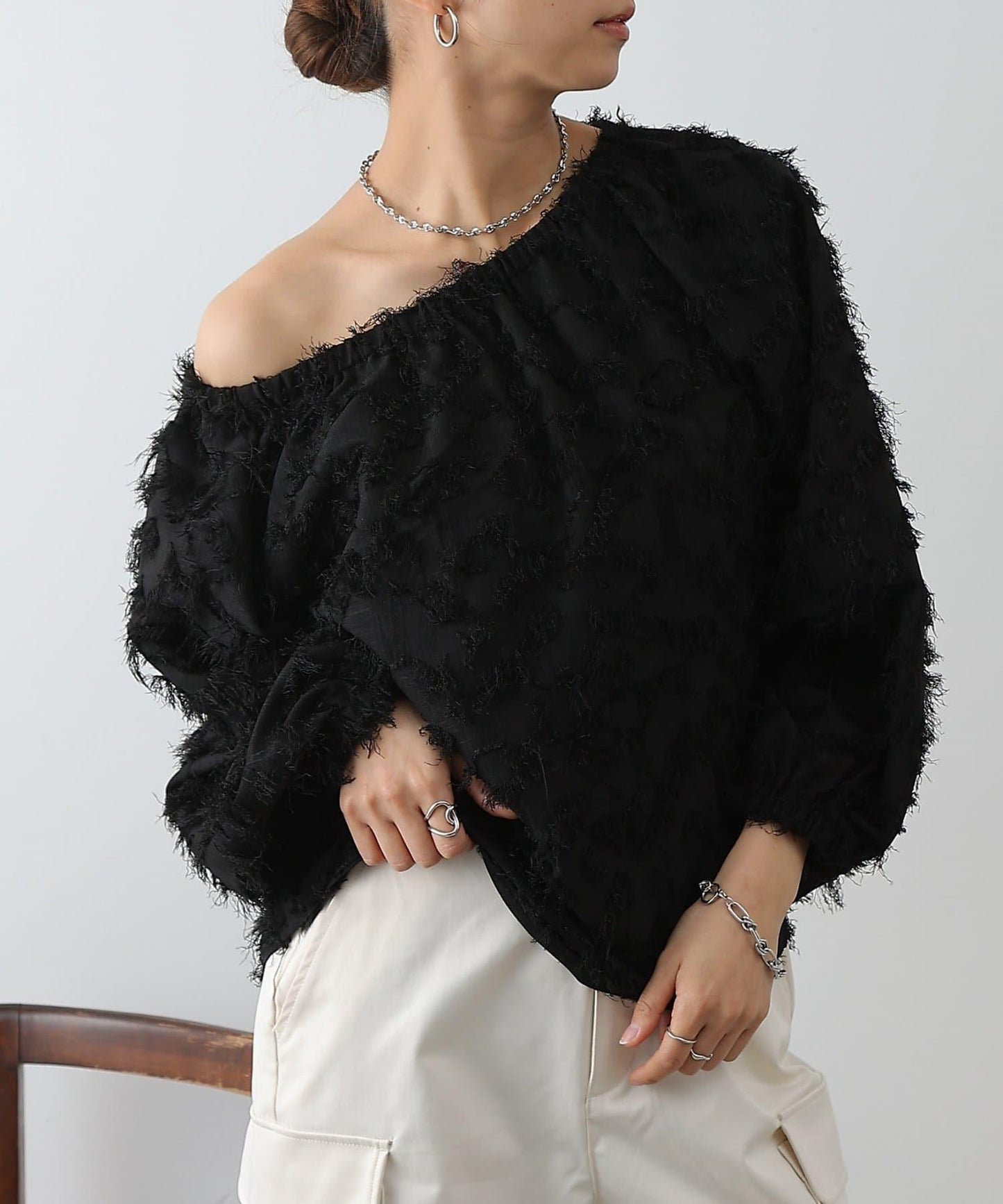 流蘇提花 多種穿法 設計女式上衣