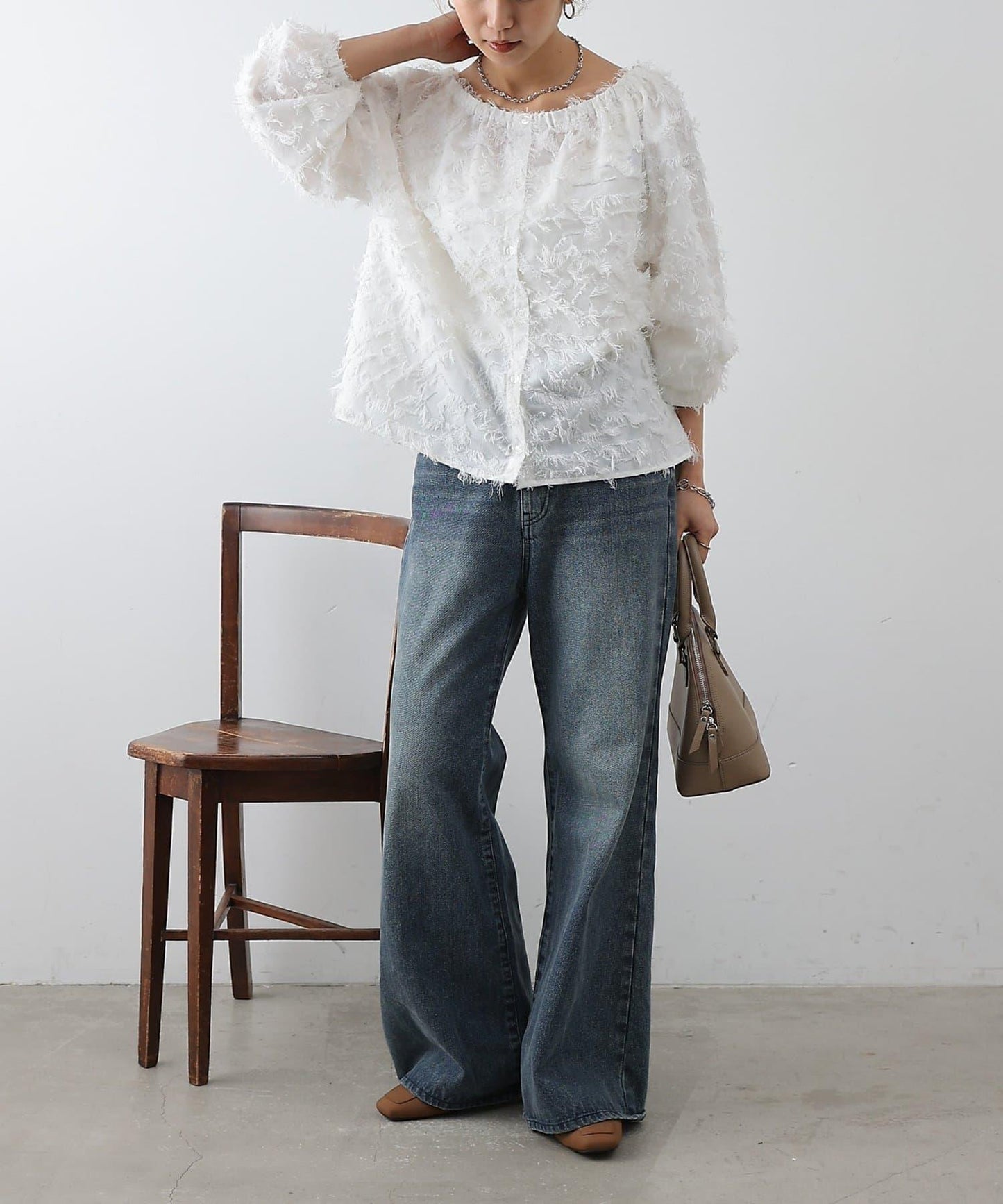 流蘇提花 多種穿法 設計女式上衣