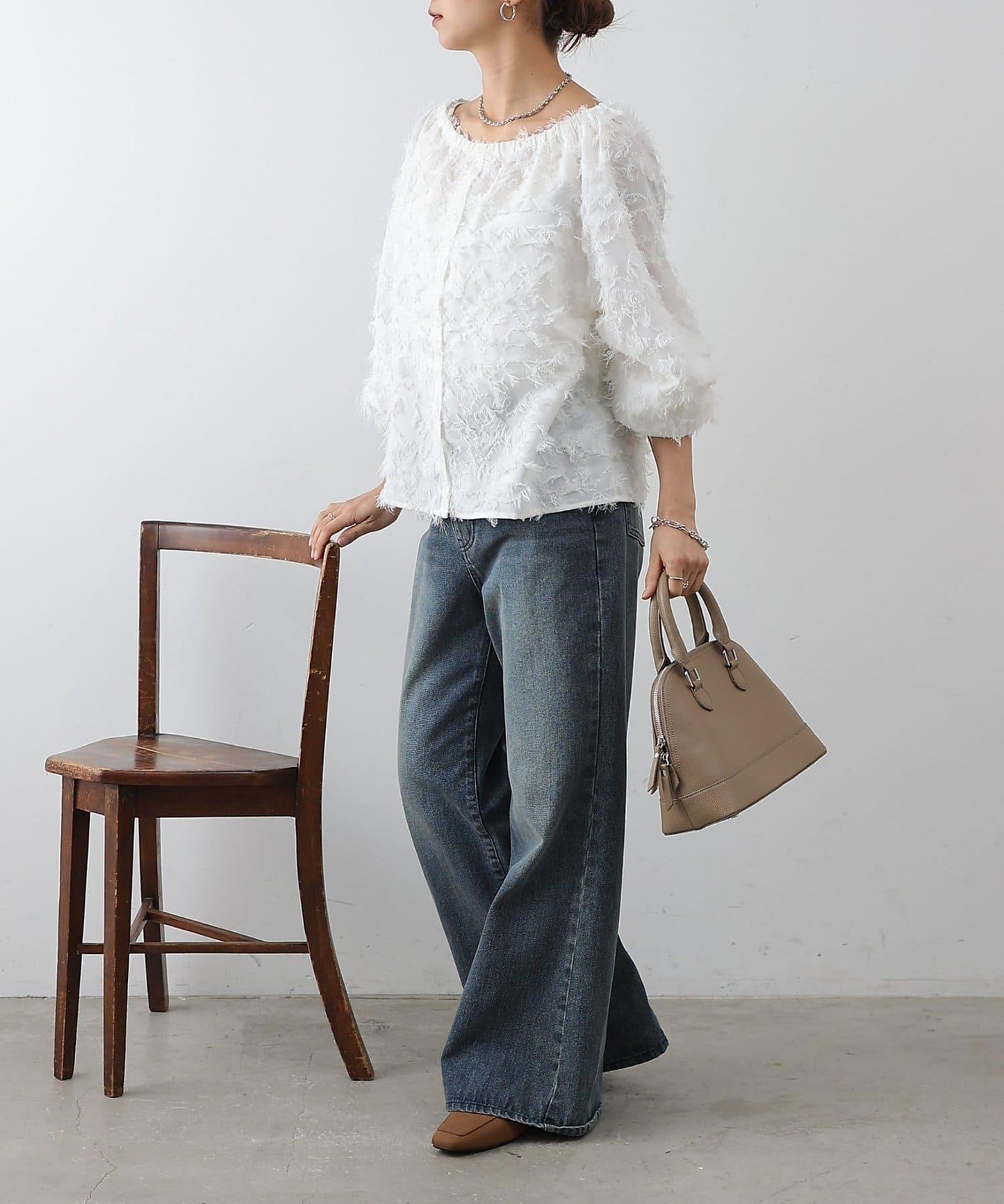 流蘇提花 多種穿法 設計女式上衣