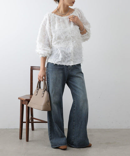 流蘇提花 多種穿法 設計女式上衣