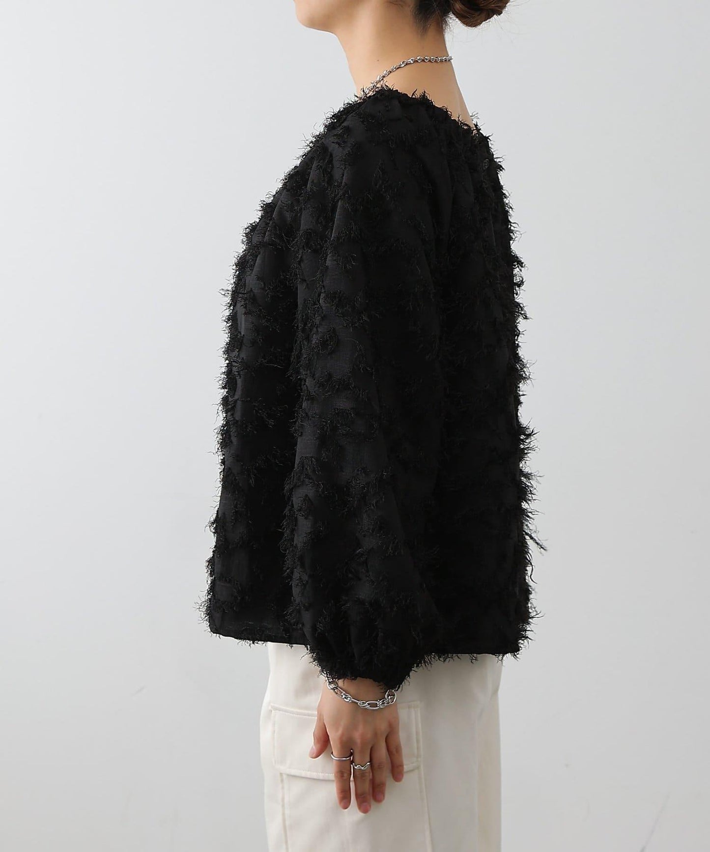 流蘇提花 多種穿法 設計女式上衣