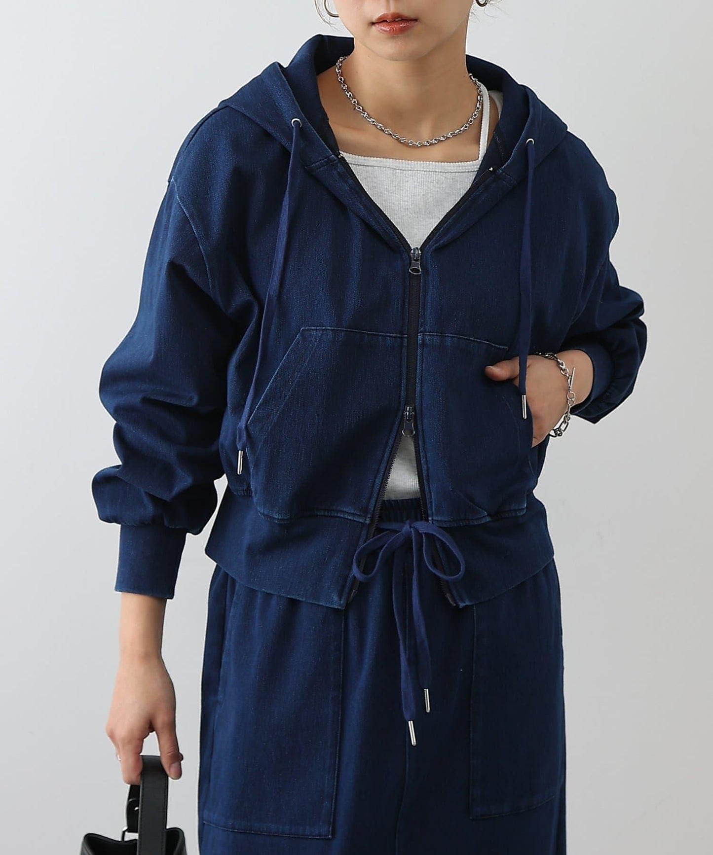 可成套搭配 四向彈力 雙拉鍊 連帽外套