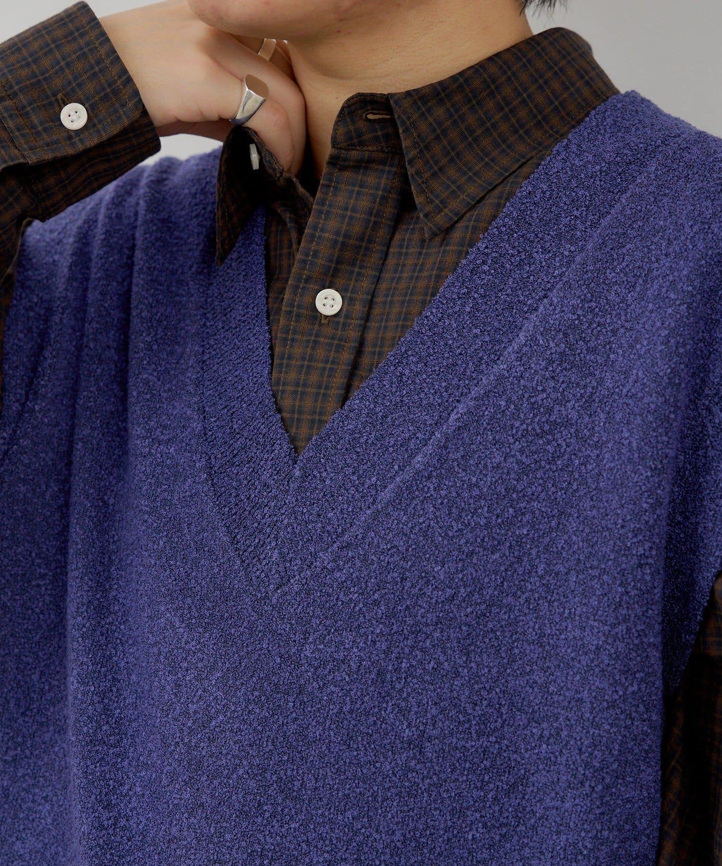 WHIMSIC 圈圈呢V領針織背心