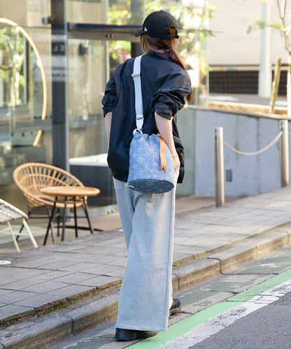 牛仔提花 3WAY 抽繩包