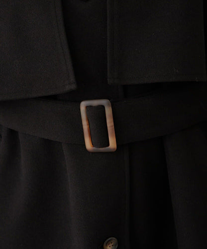 拼色設計中長款大衣