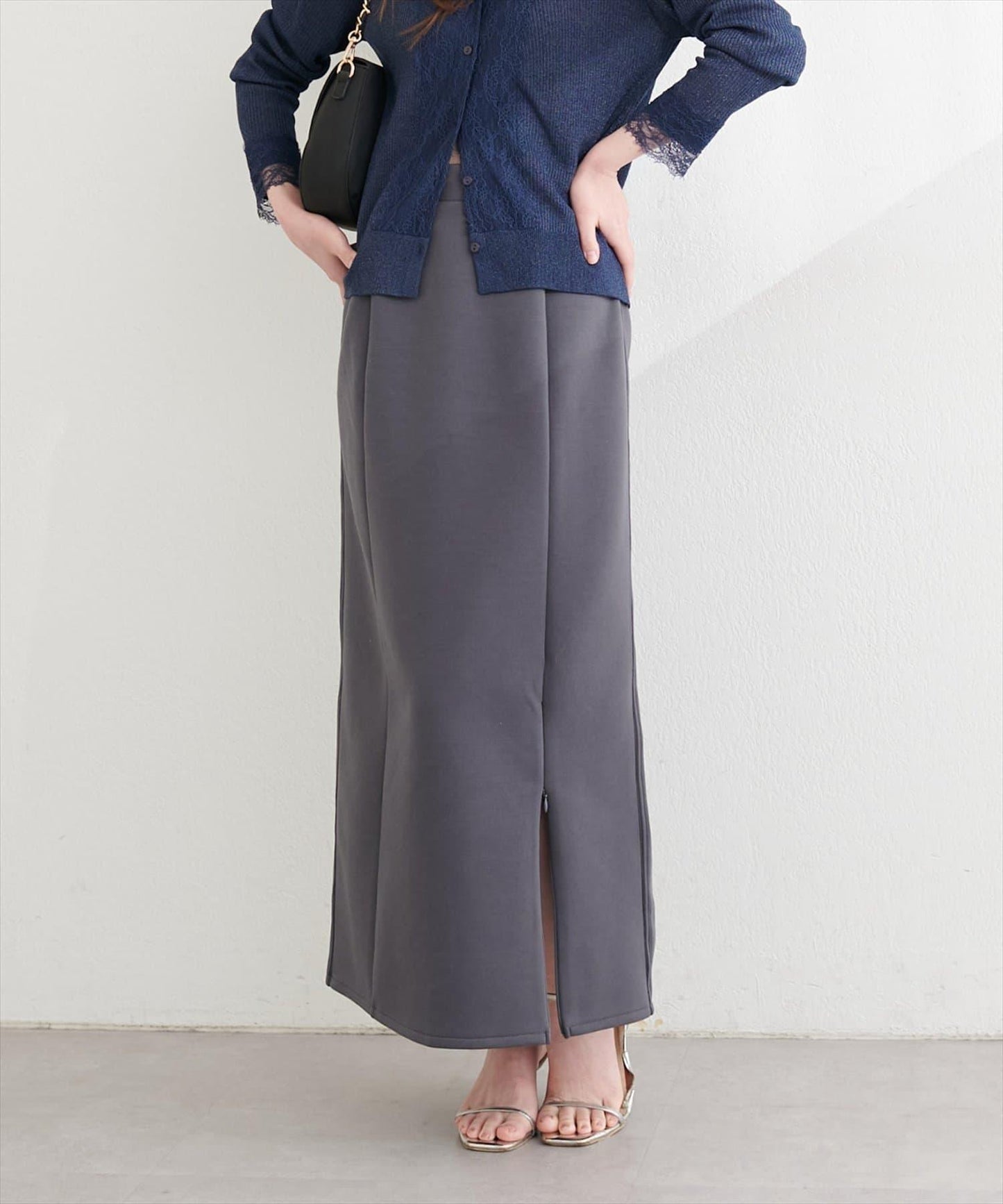 側邊條紋 窄身版 半身裙