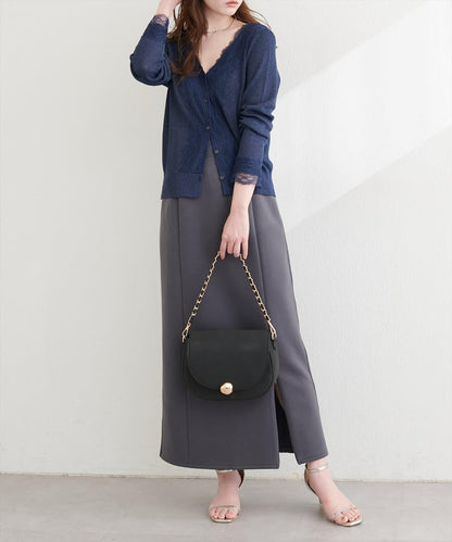 側邊條紋 窄身版 半身裙