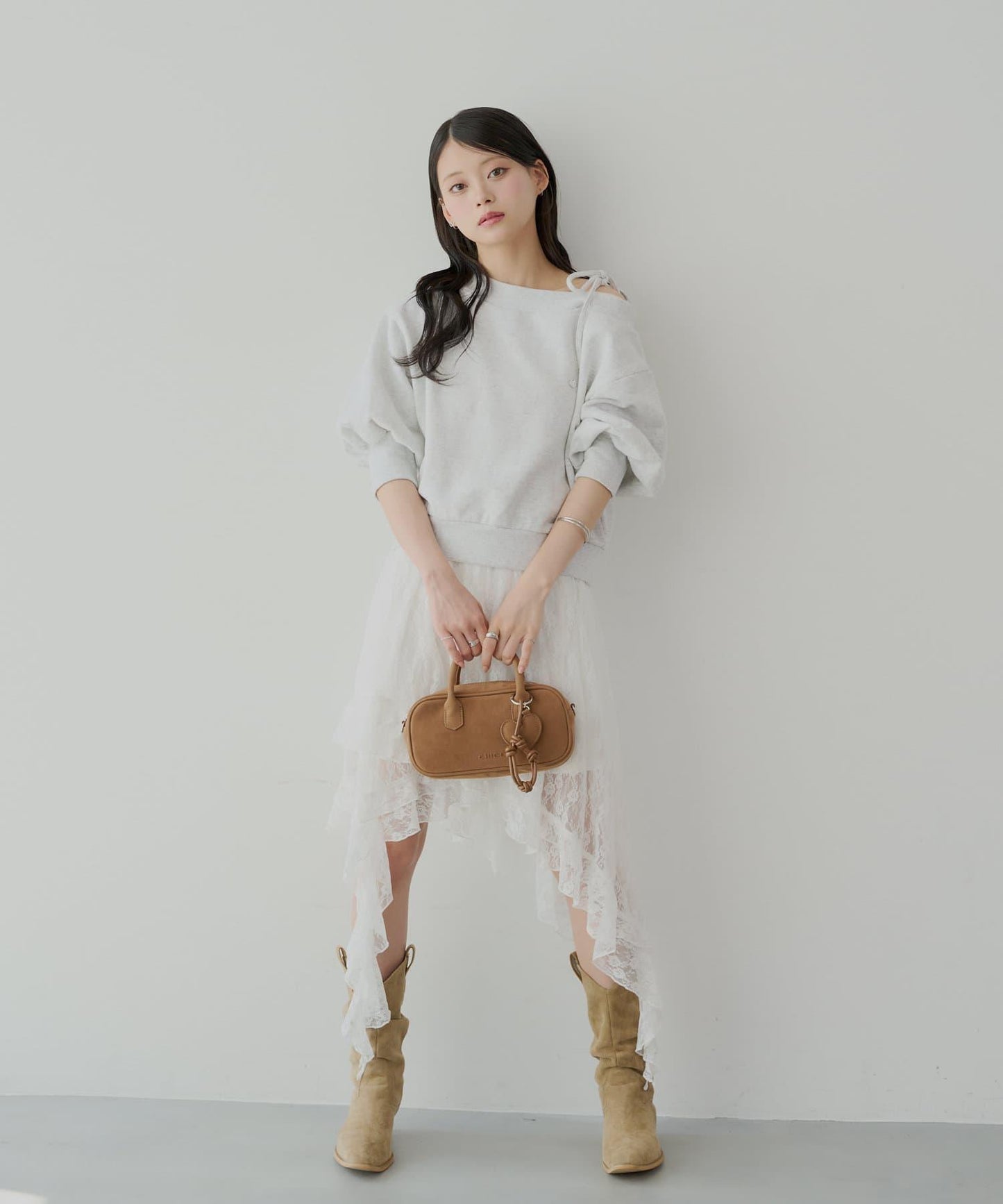 Chico 垂墜荷葉邊 長款半身裙