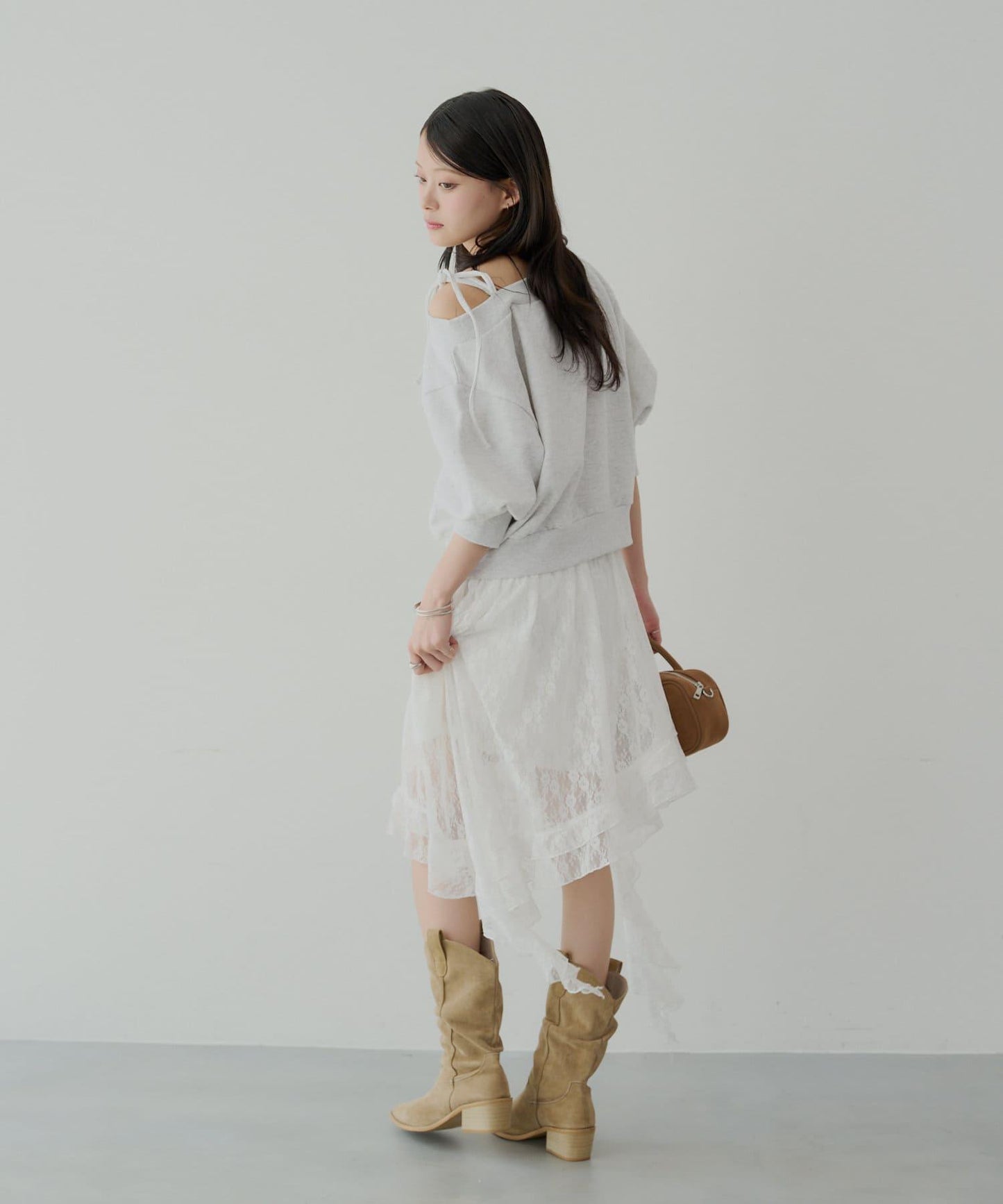 Chico 垂墜荷葉邊 長款半身裙