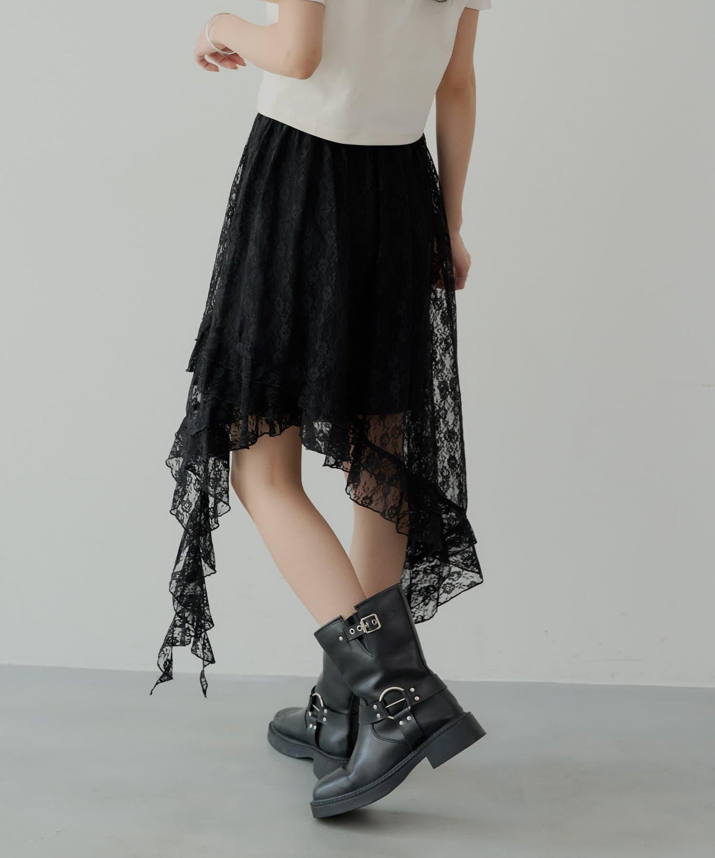 Chico 垂墜荷葉邊 長款半身裙