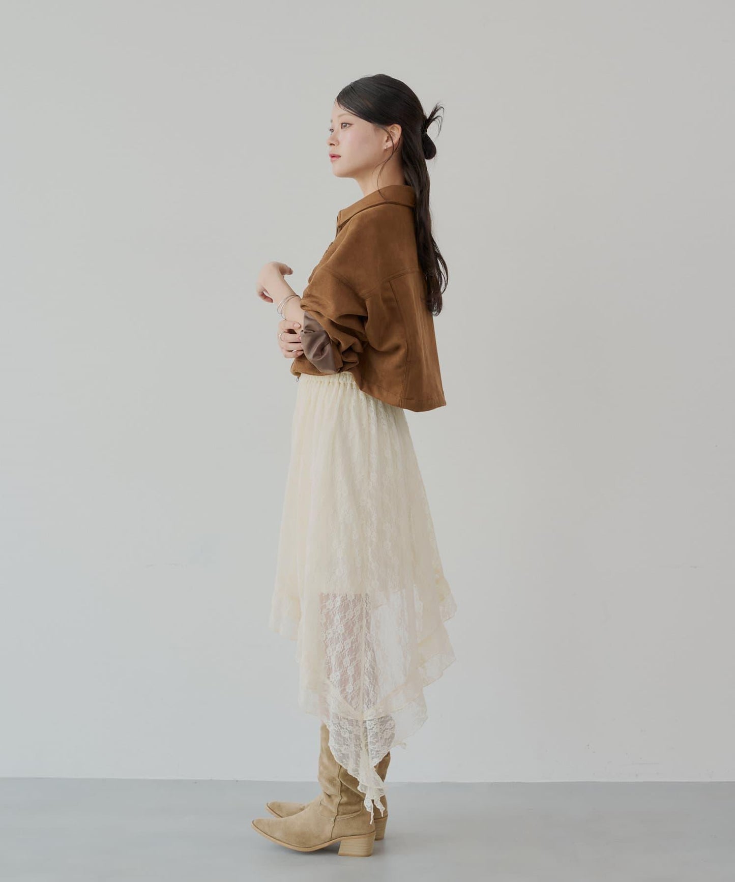 Chico 垂墜荷葉邊 長款半身裙