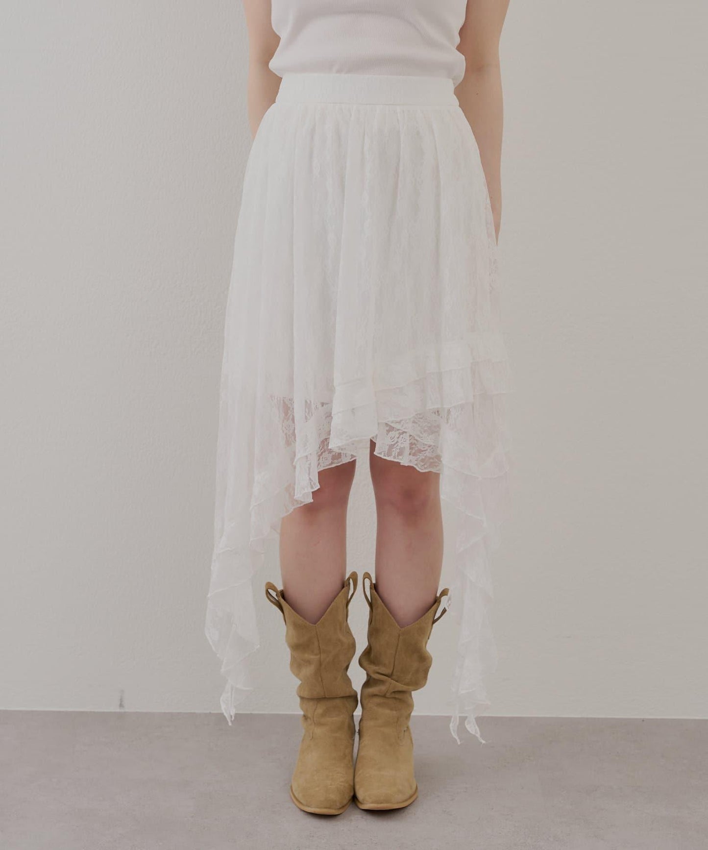 Chico 垂墜荷葉邊 長款半身裙