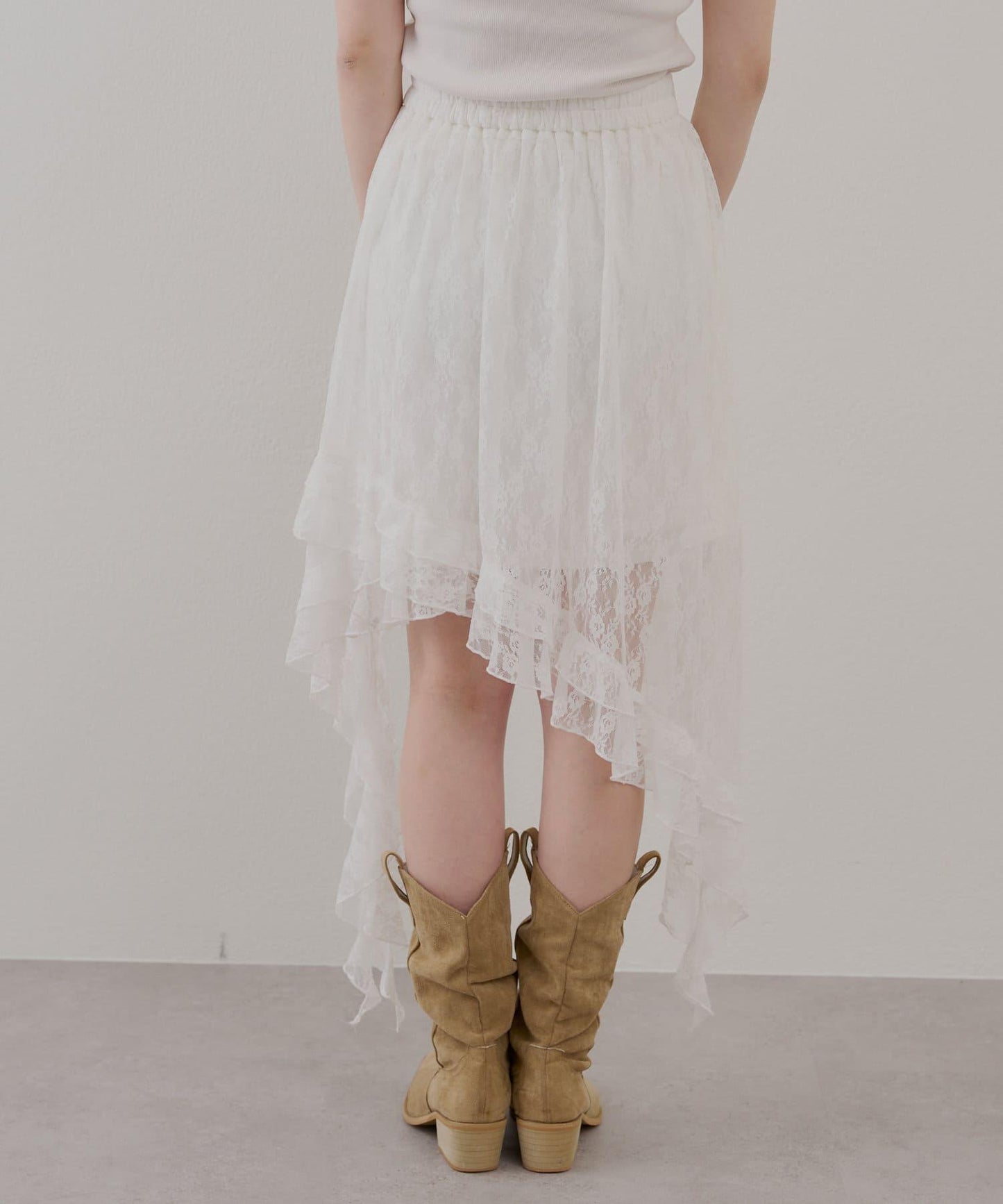 Chico 垂墜荷葉邊 長款半身裙