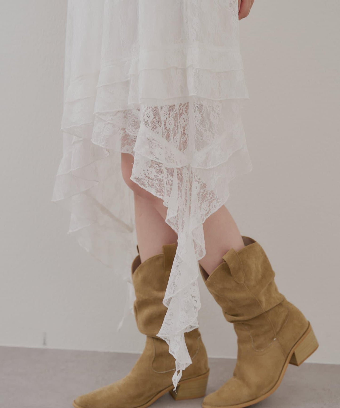 Chico 垂墜荷葉邊 長款半身裙