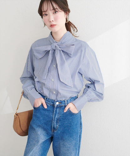 微高領荷葉邊襯衫