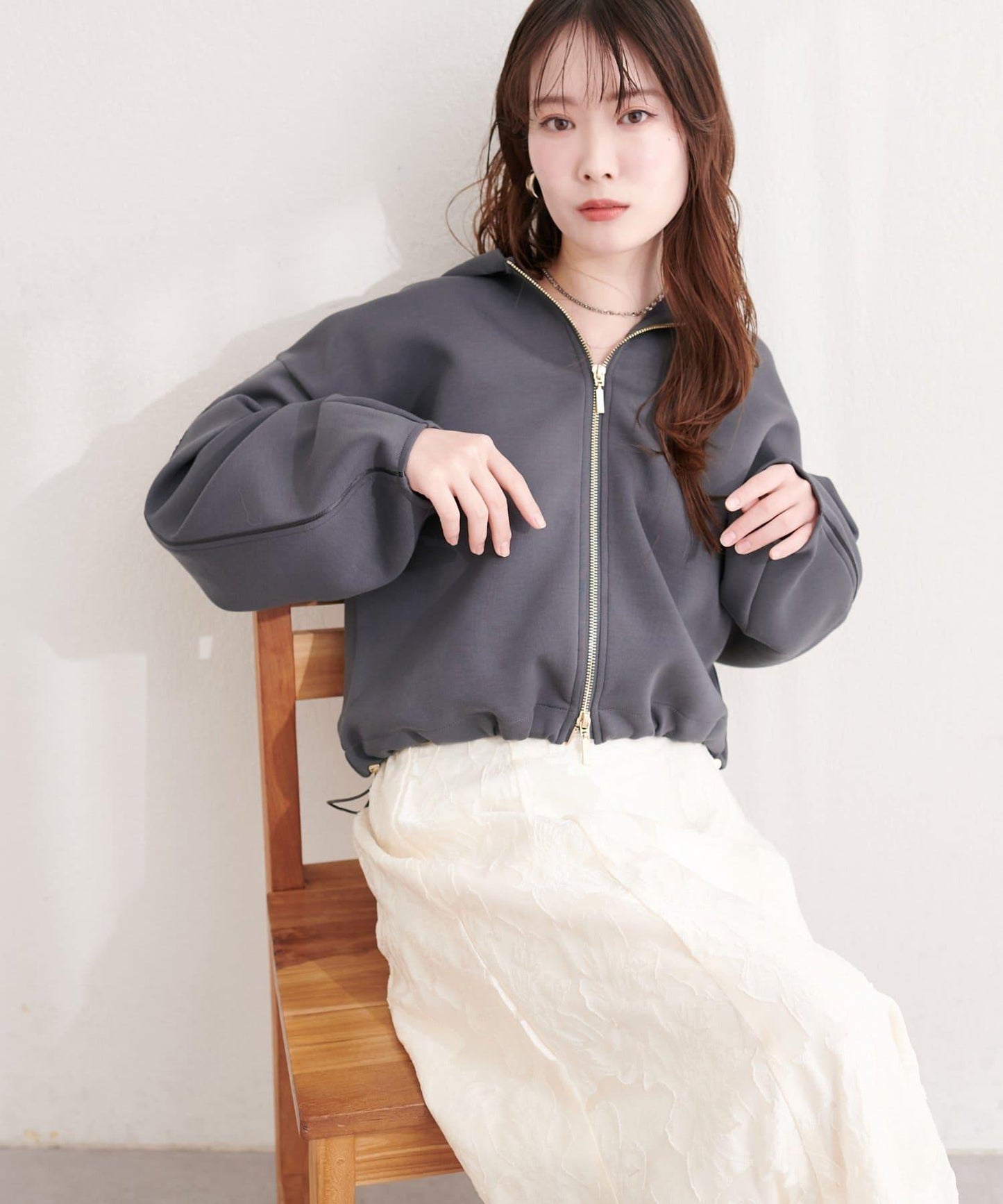 側邊條紋袖設計 連帽衛衣