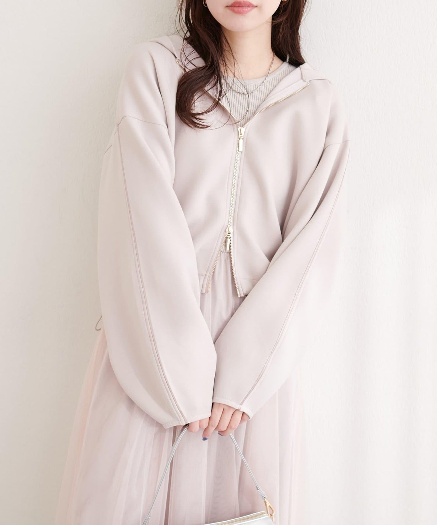 側邊條紋袖設計 連帽衛衣