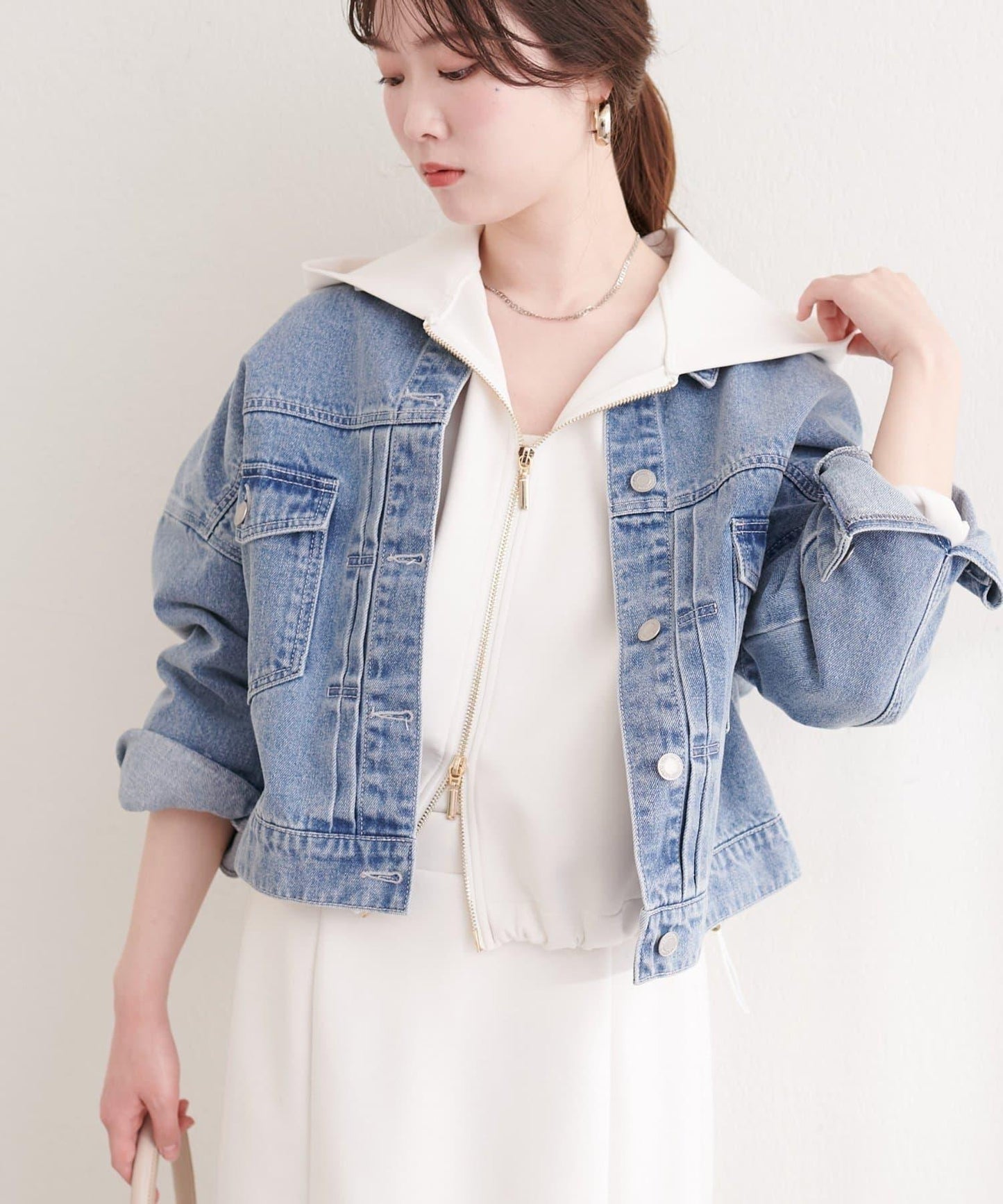 側邊條紋袖設計 連帽衛衣