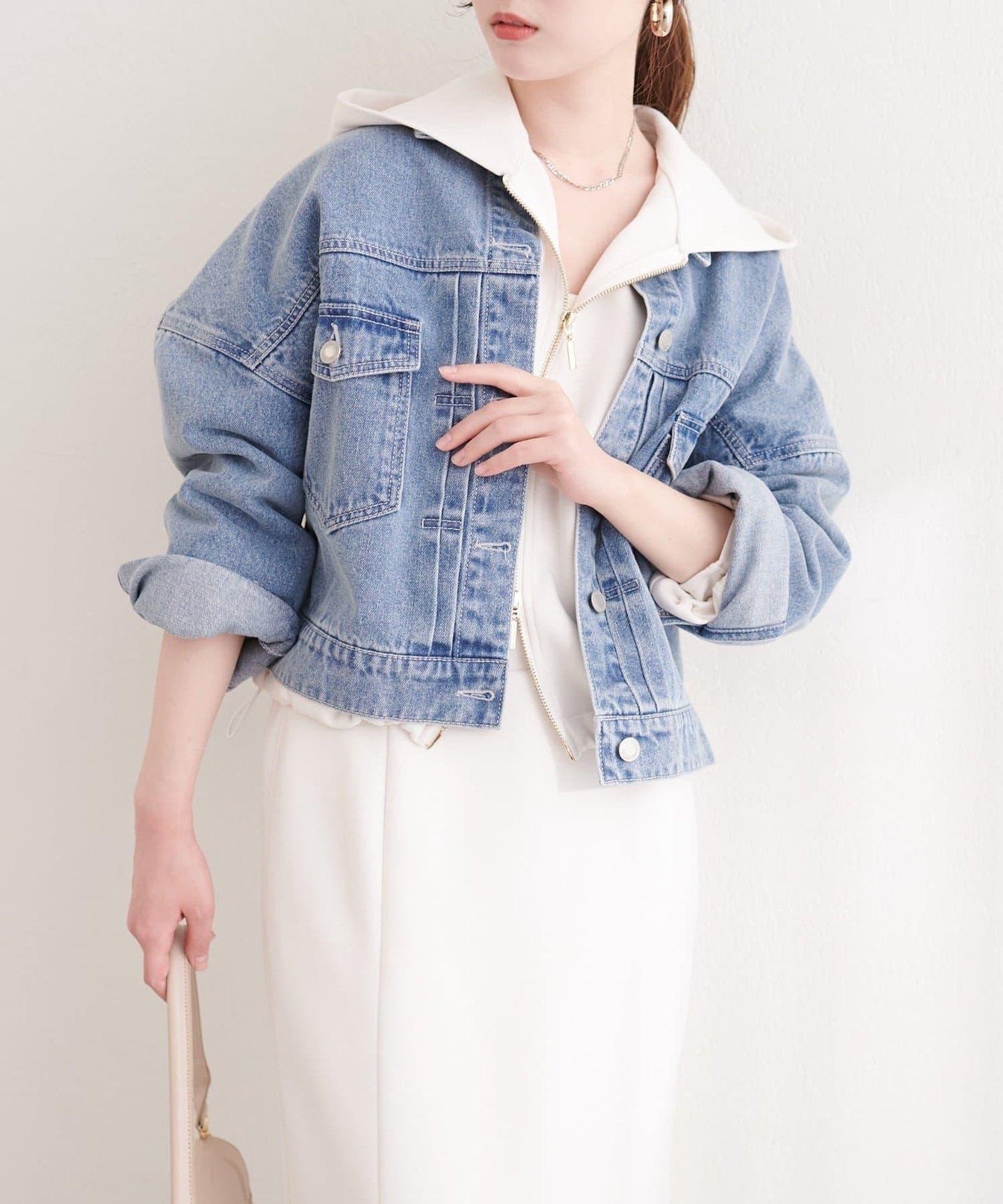 側邊條紋袖設計 連帽衛衣