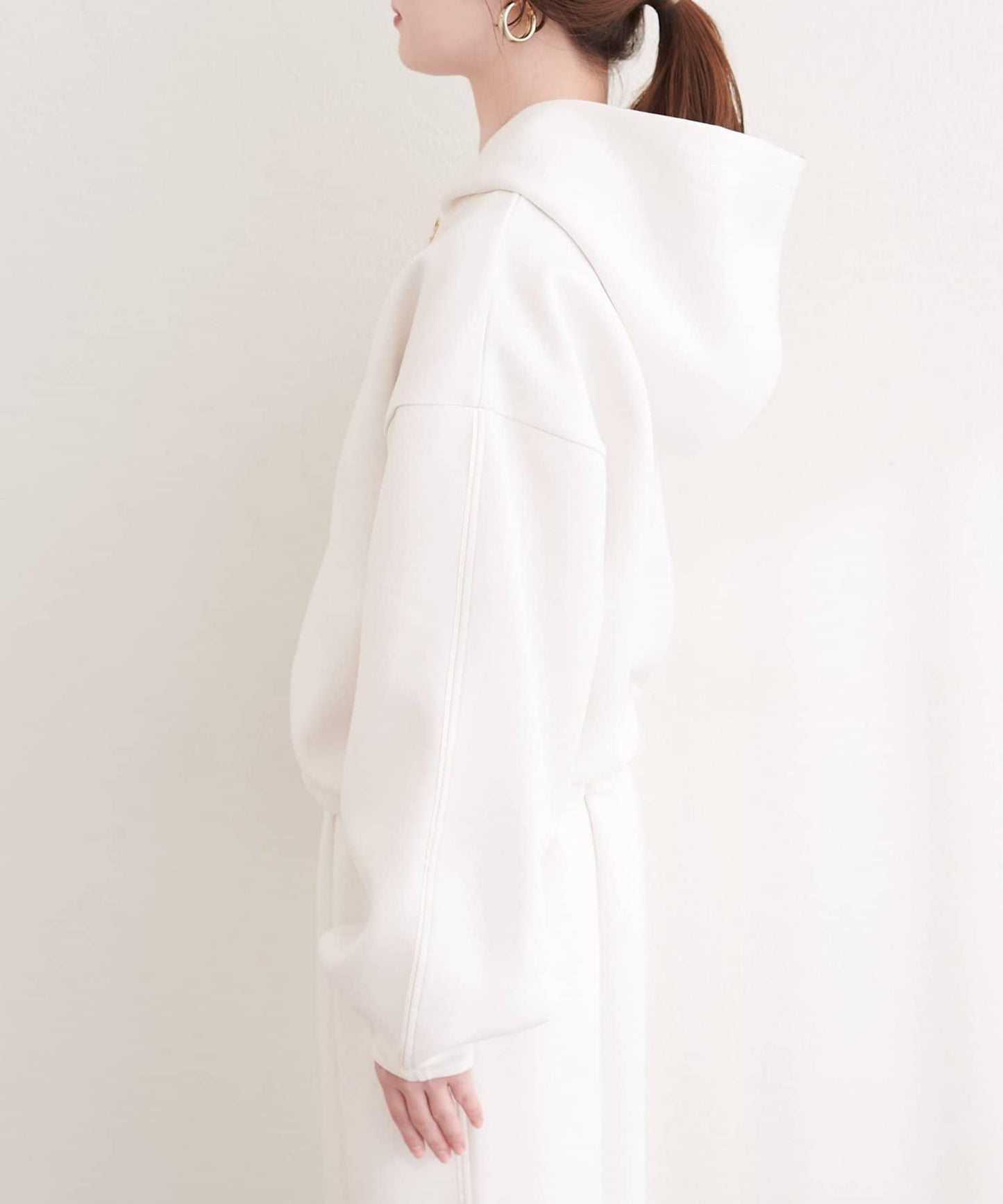 側邊條紋袖設計 連帽衛衣