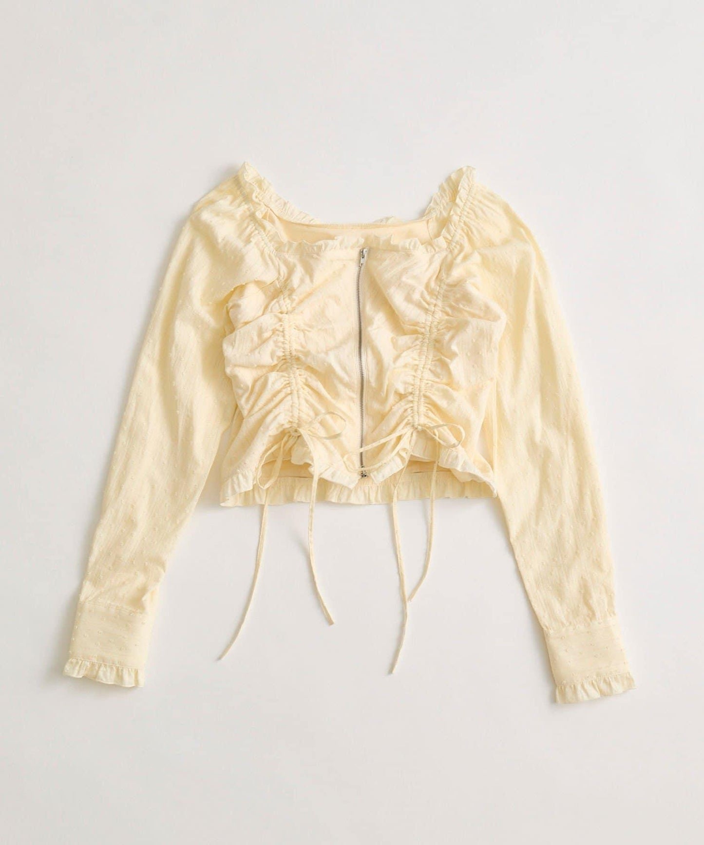 抽繩拉鍊設計襯衫