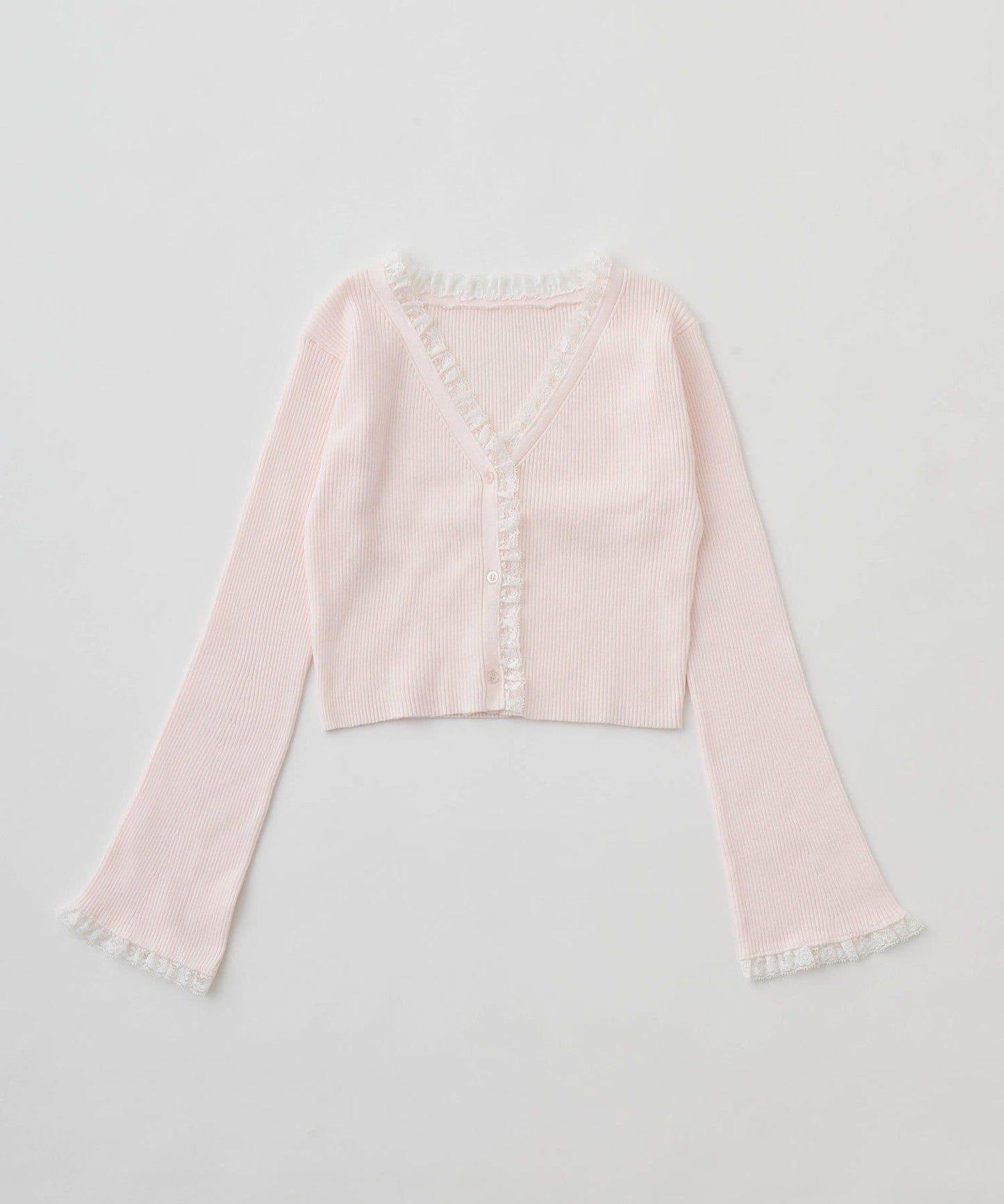 袖部蕾絲拼色 針織開衫