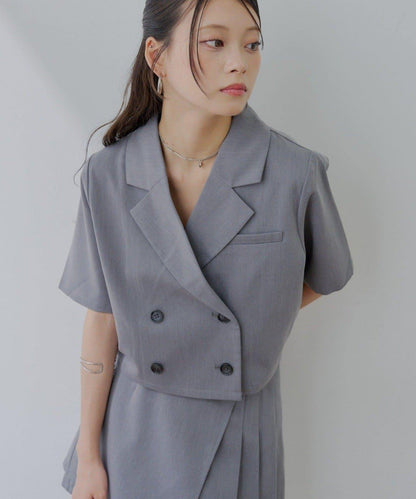 半袖雙排扣西裝外套