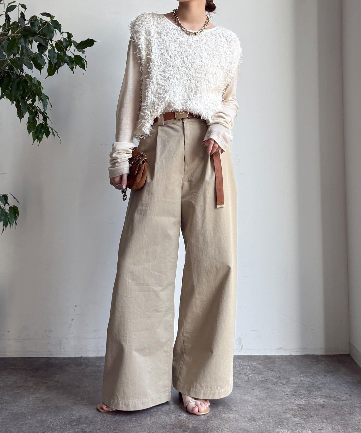 薄紗紗線針織背心（網絡限定）