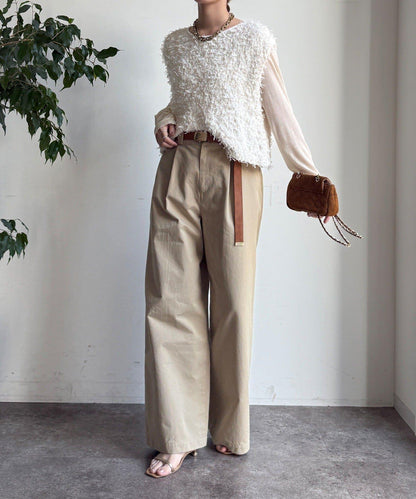 薄紗紗線針織背心（網絡限定）