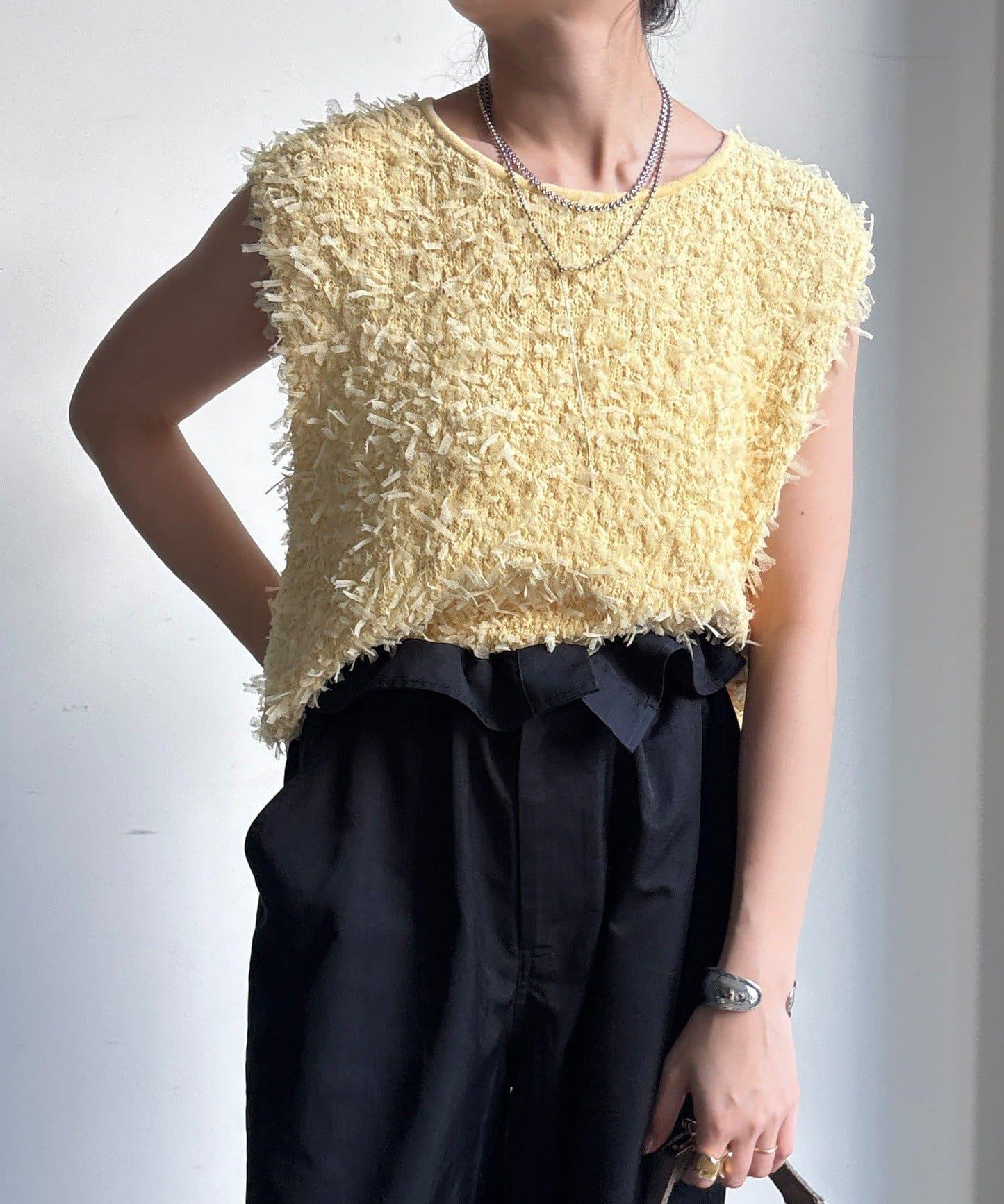 薄紗紗線針織背心（網絡限定）