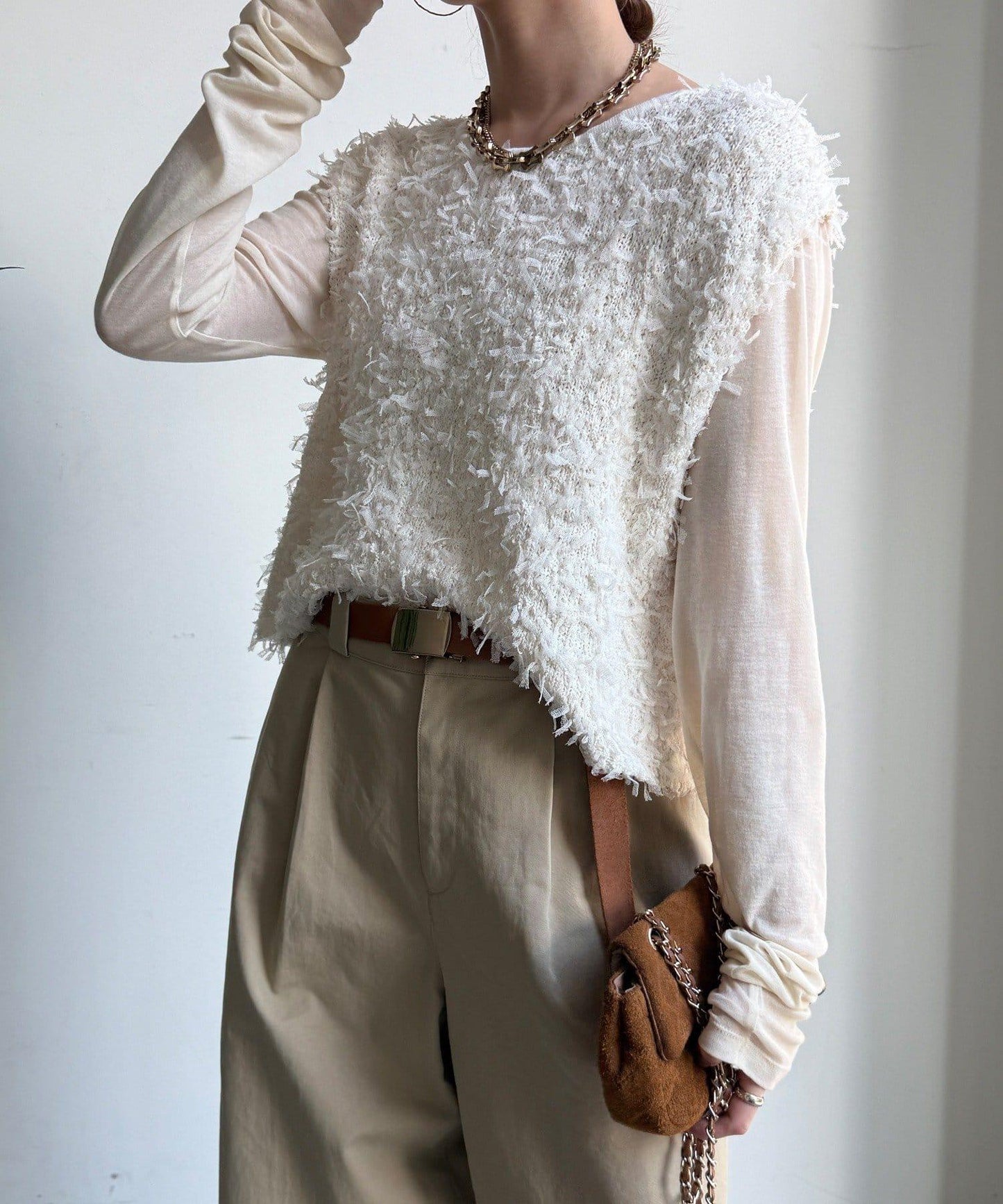 薄紗紗線針織背心（網絡限定）