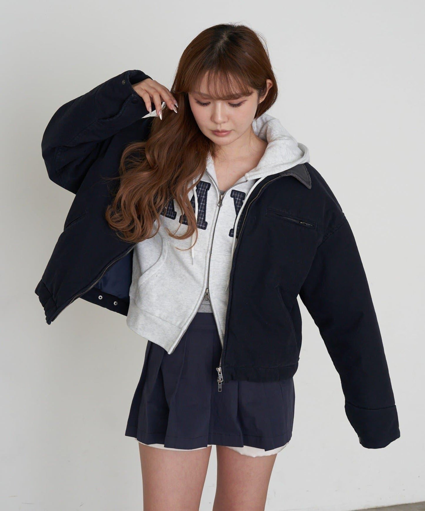 標誌拼接設計 連帽衛衣