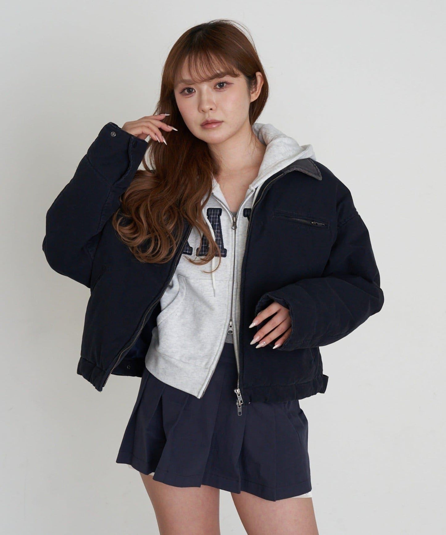 標誌拼接設計 連帽衛衣