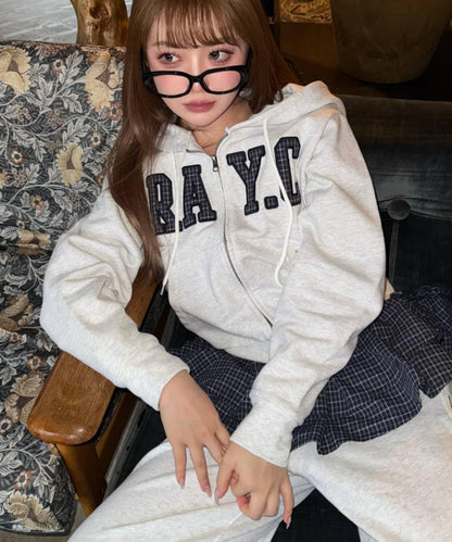 標誌拼接設計 連帽衛衣