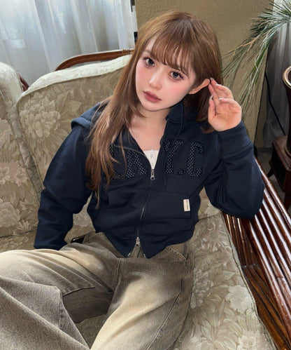 標誌拼接設計 連帽衛衣