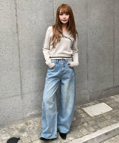 開領線條Logo針織 針織衫