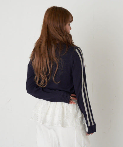 開領線條Logo針織 針織衫