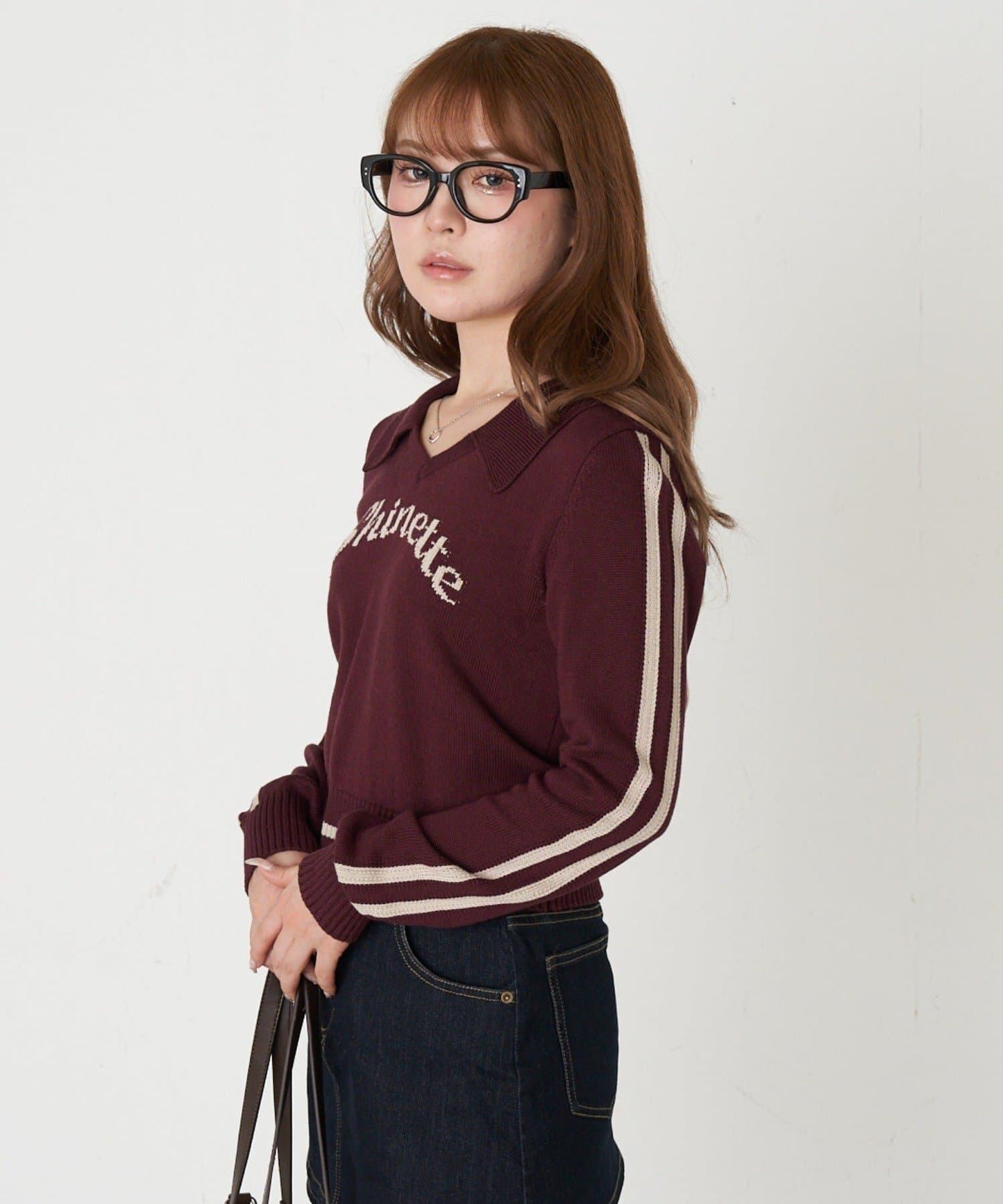 開領線條Logo針織 針織衫