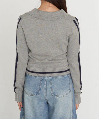 開領線條Logo針織 針織衫