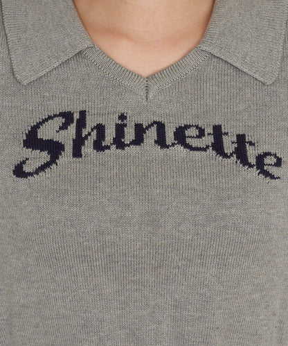 開領線條Logo針織 針織衫