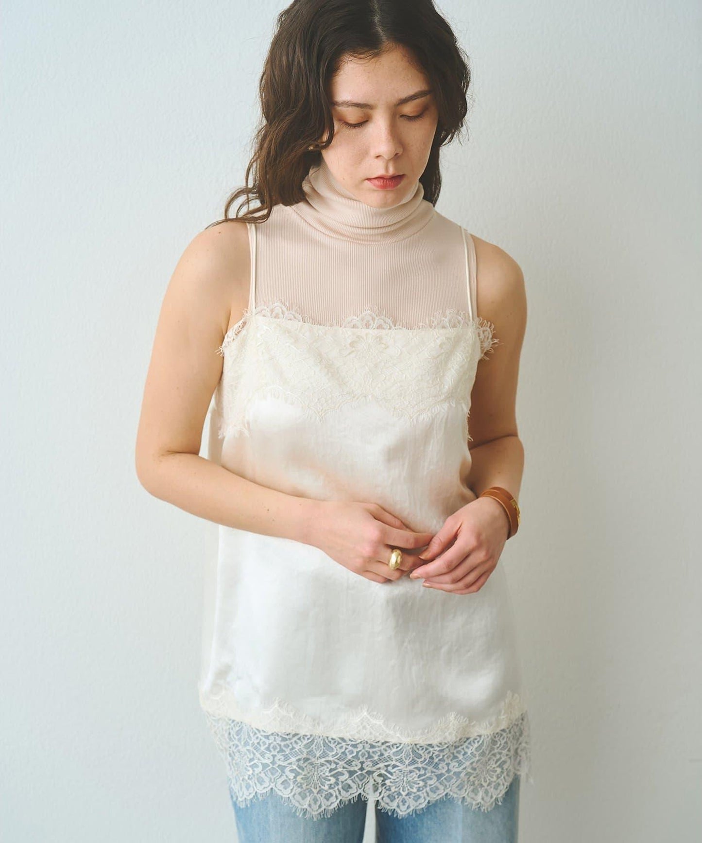 緞面蕾絲吊帶背心