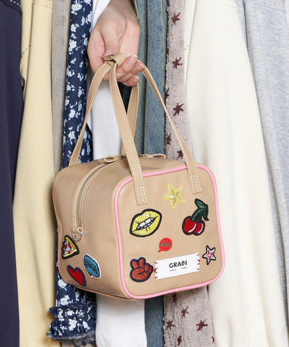 GRAIN/グレイン 2WAY 拼貼徽章方形單肩包