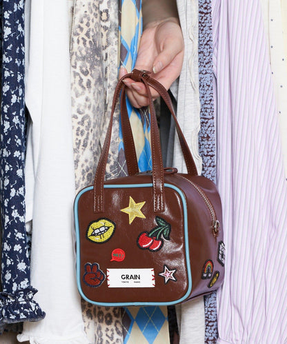 GRAIN/グレイン 2WAY 拼貼徽章方形單肩包