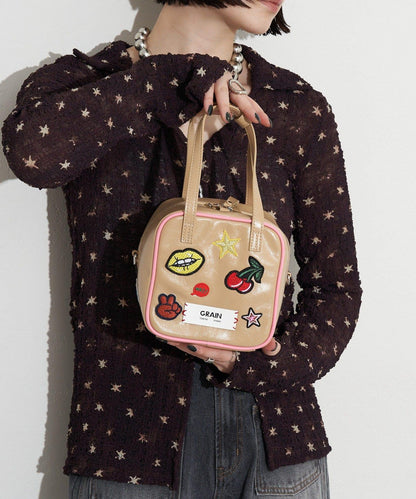 GRAIN/グレイン 2WAY 拼貼徽章方形單肩包